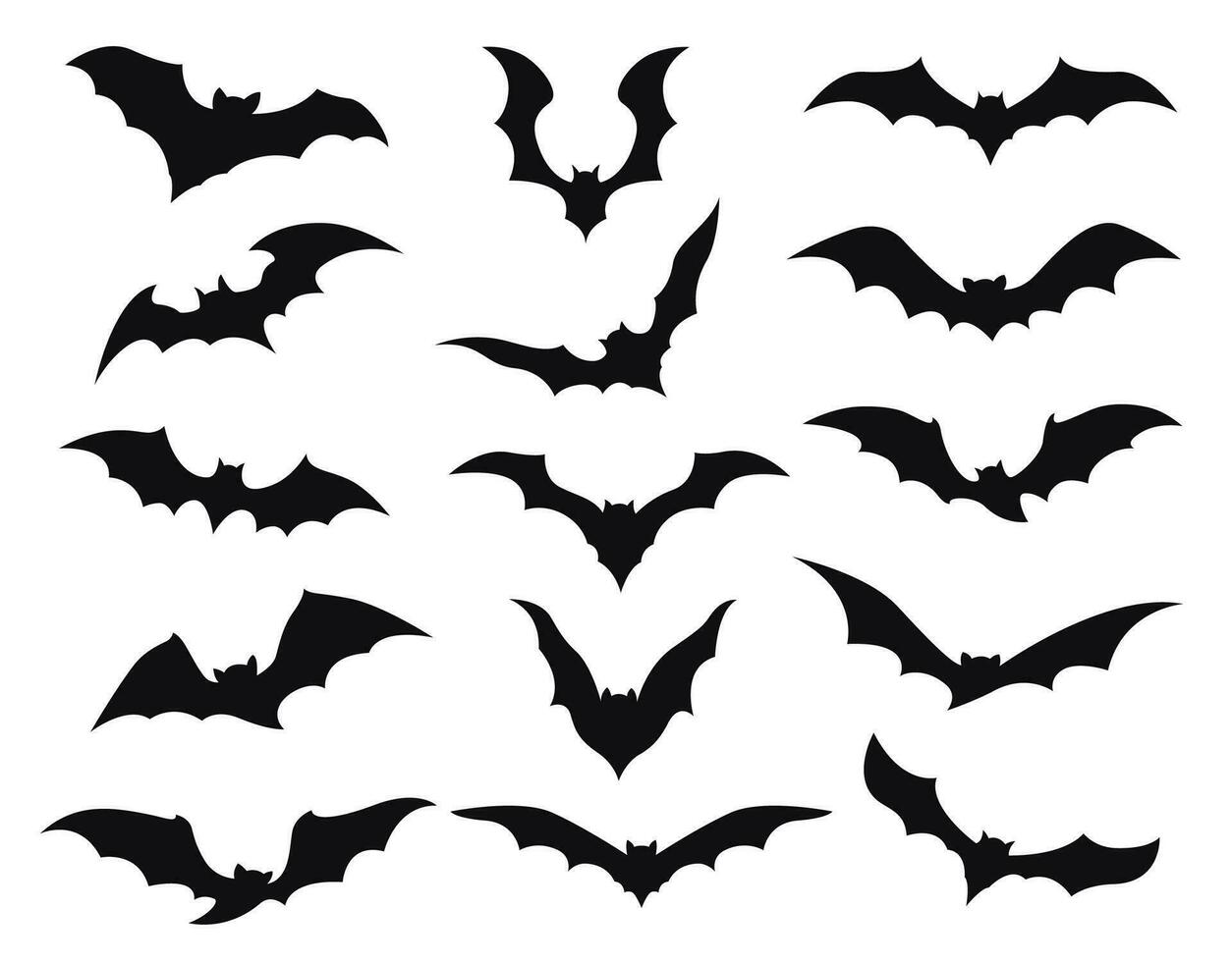 Halloween pipistrelli silhouette per orrore notte vacanza vettore