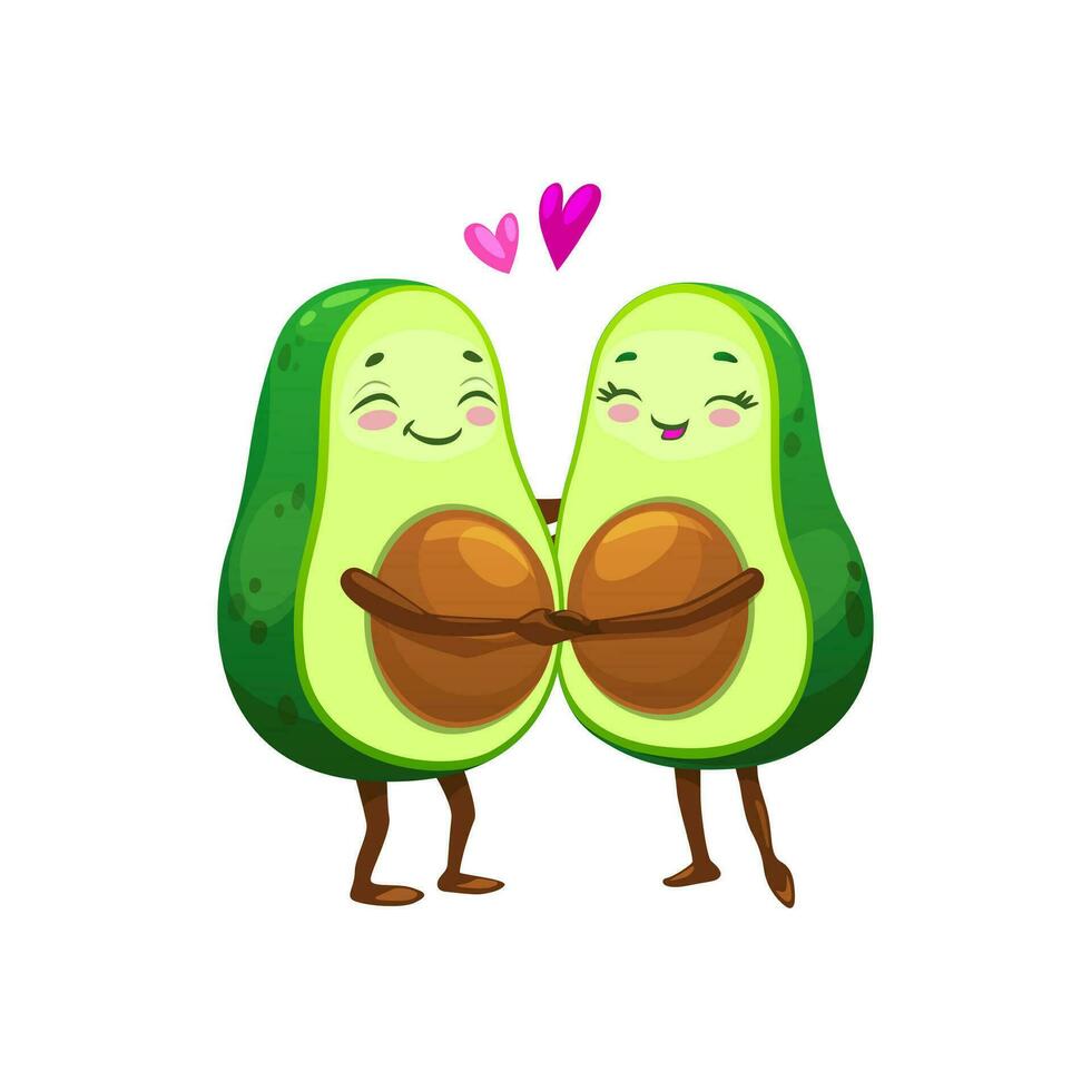 cartone animato messicano avocado personaggio coppia nel amore vettore