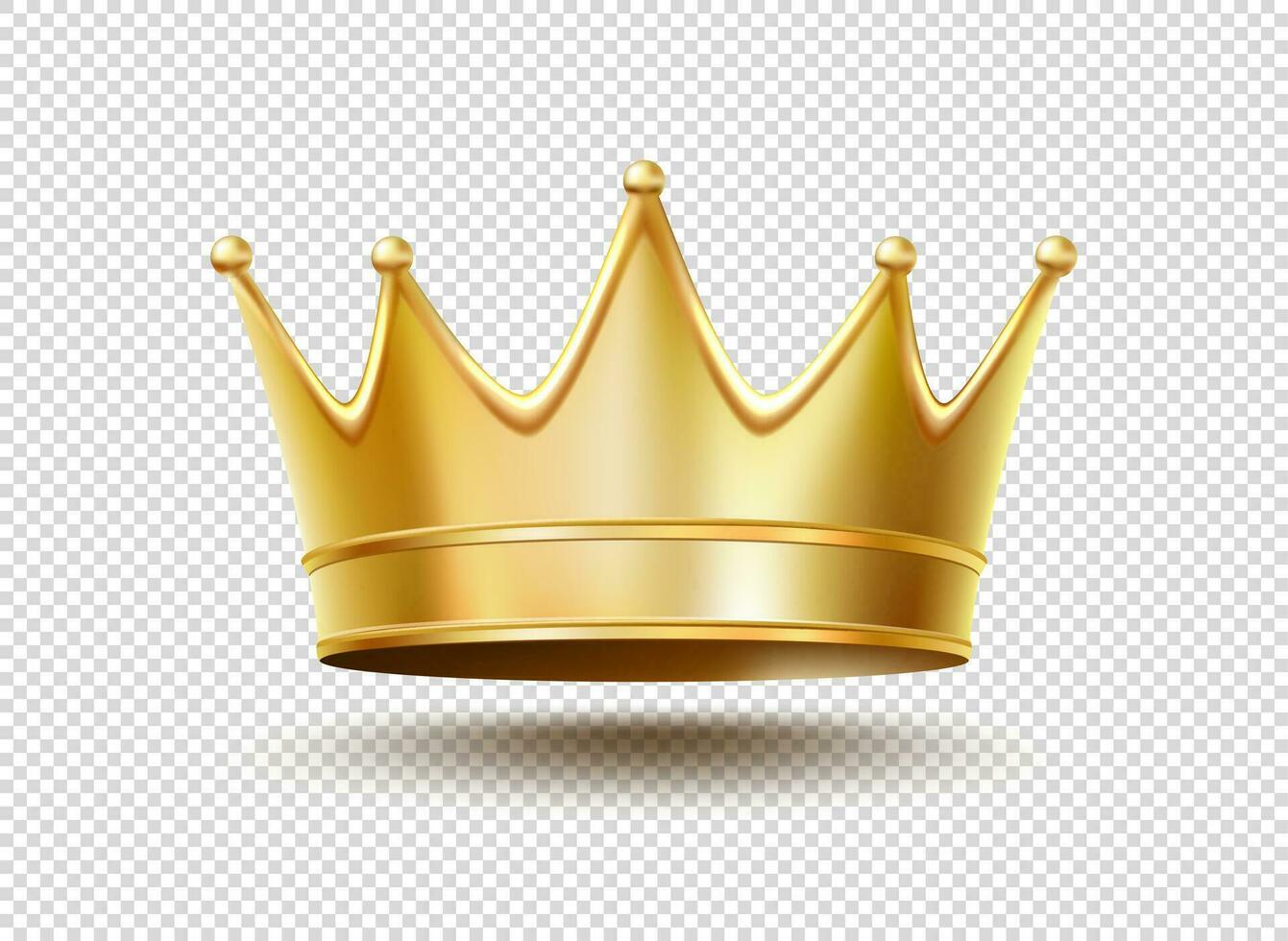 realistico d'oro re o Regina corona, reale oro vettore