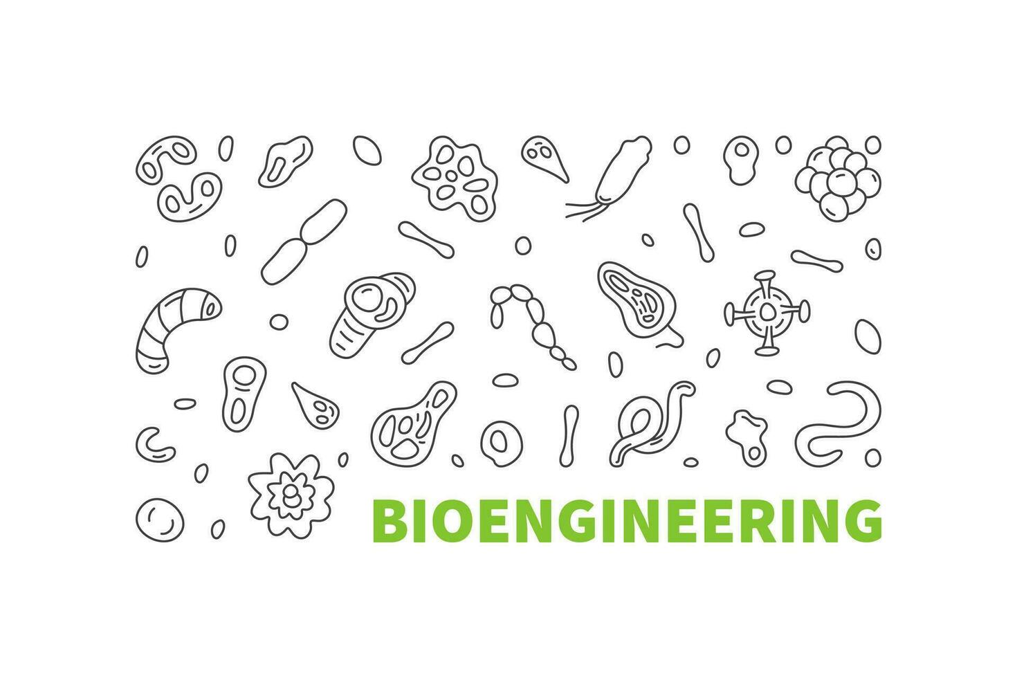 bioingegneria vettore scienza concetto lineare orizzontale bandiera - bio ingegneria illustrazione