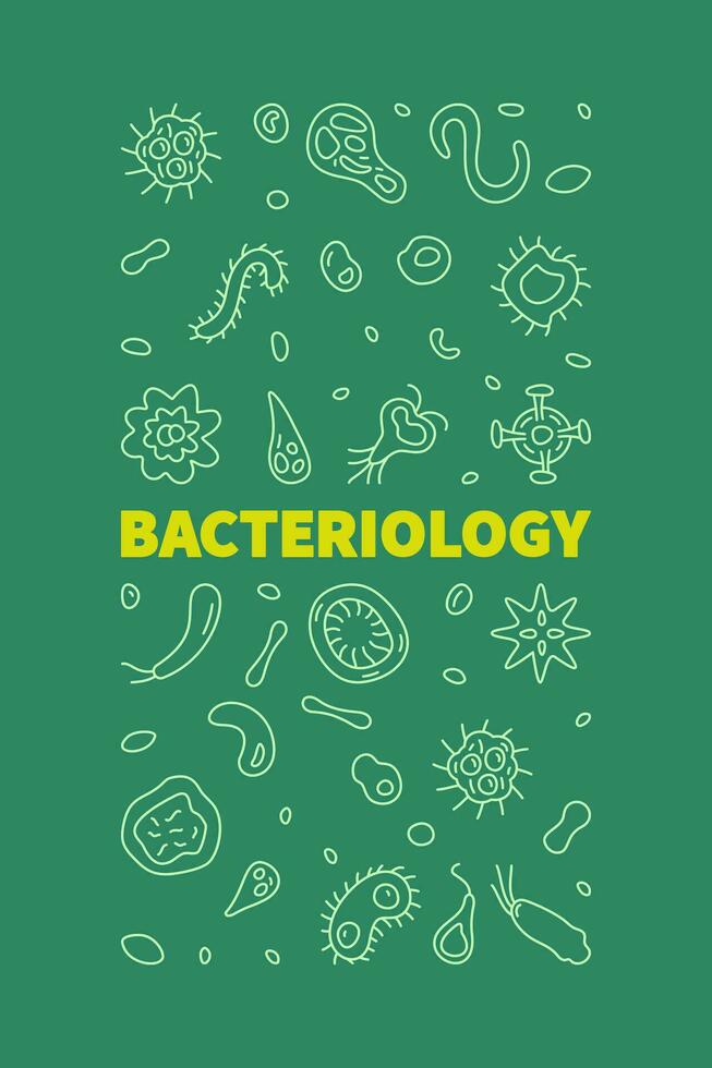 batteriologia vettore scienza concetto verticale linea bandiera o illustrazione