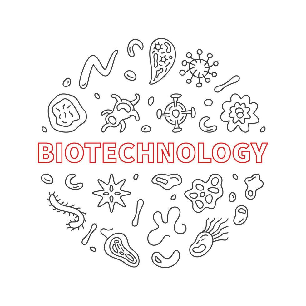 biotecnologia scienza concetto schema vettore il giro bandiera