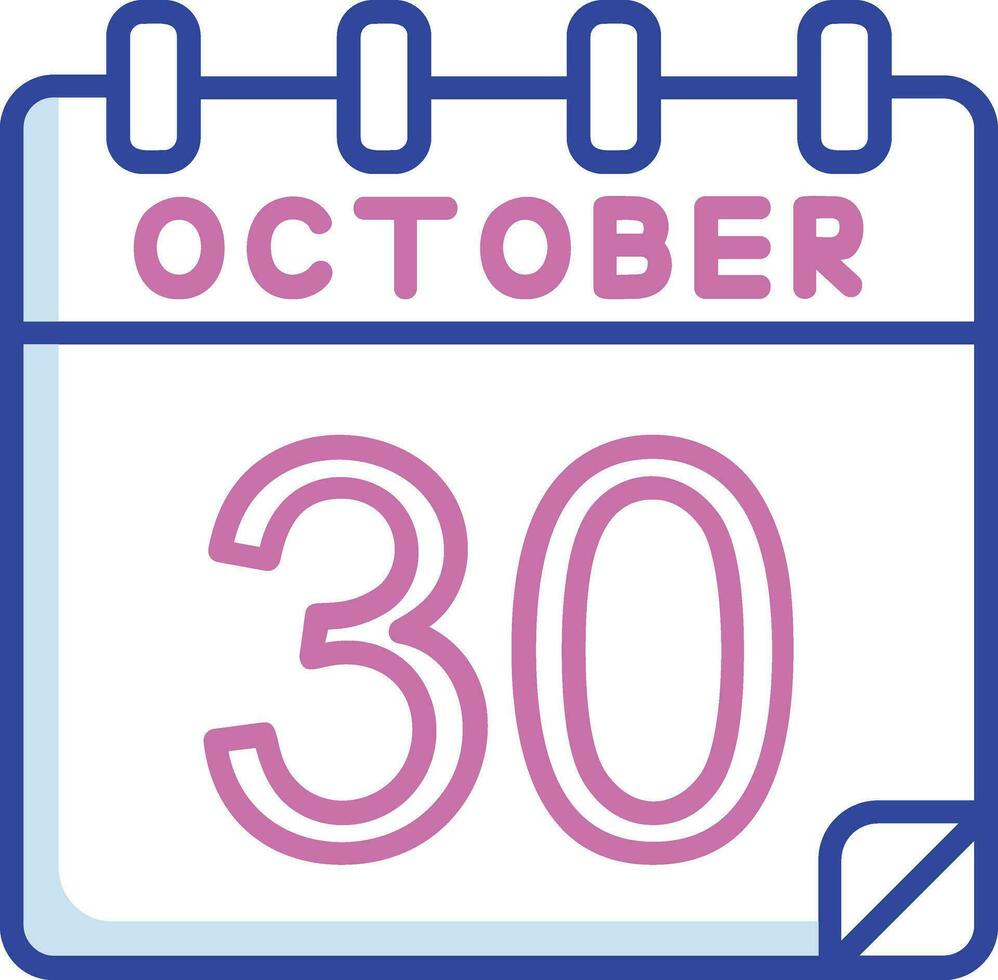 30 ottobre vettore icona