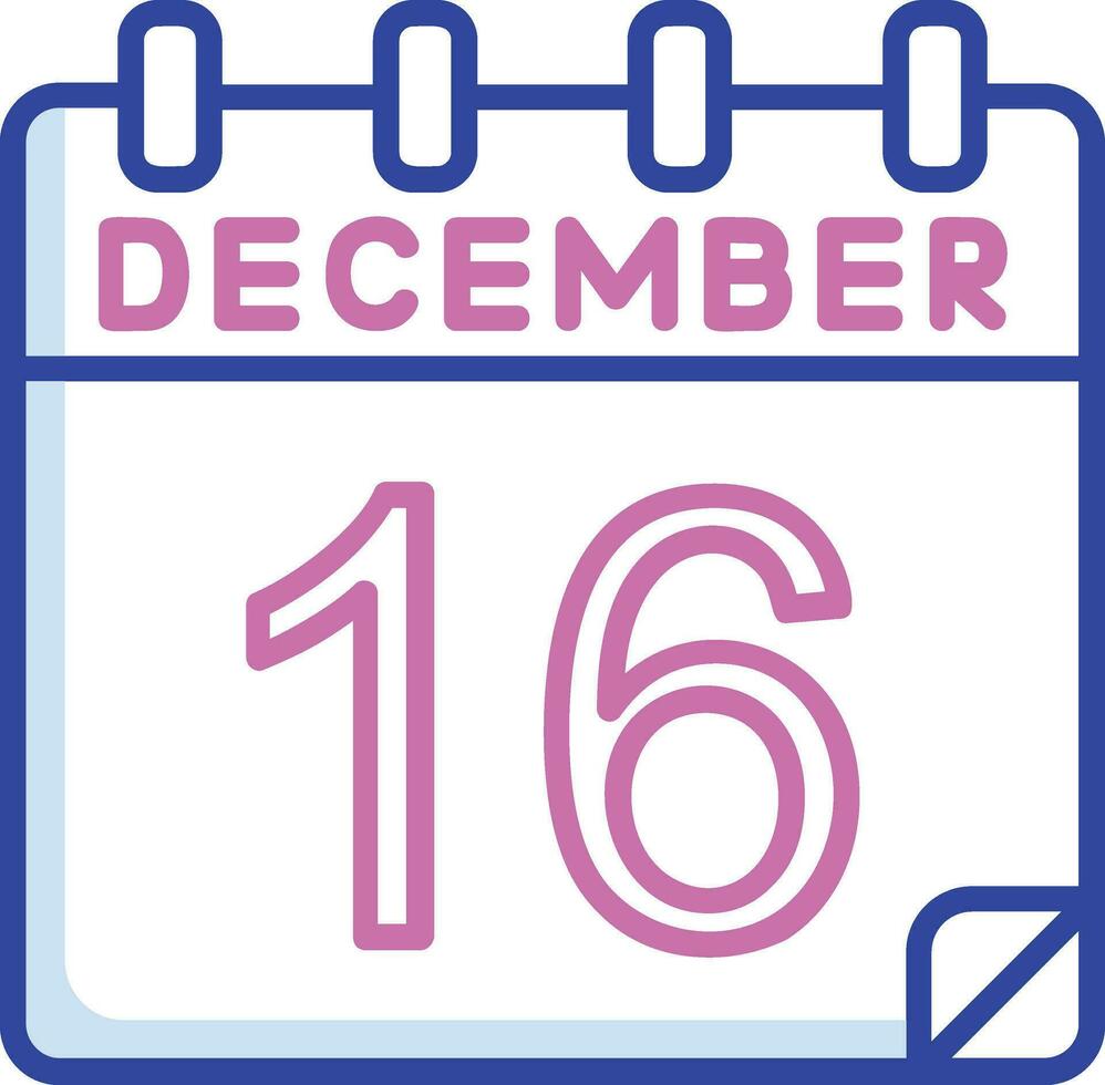 16 dicembre vettore icona