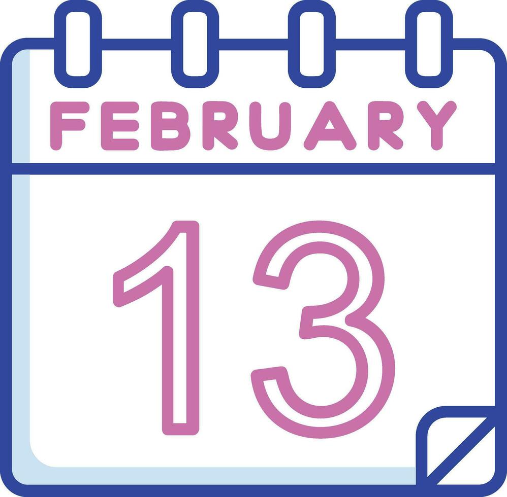 13 febbraio vettore icona