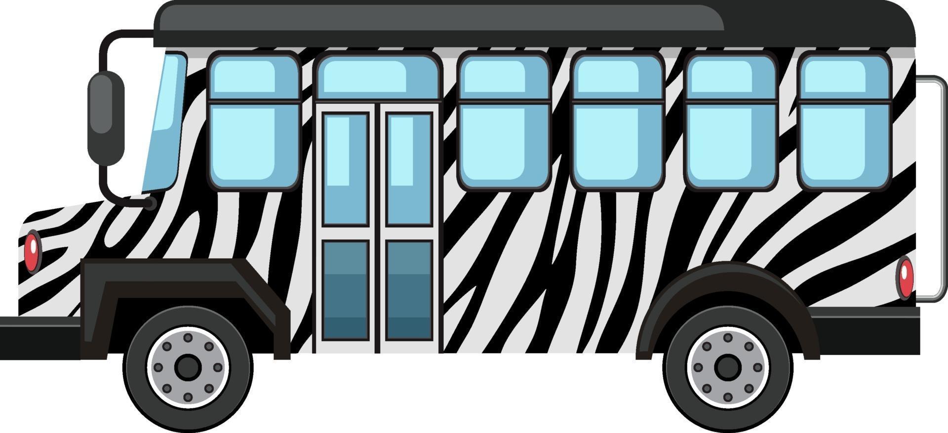 concetto di zoo con bus safari isolato su sfondo bianco vettore
