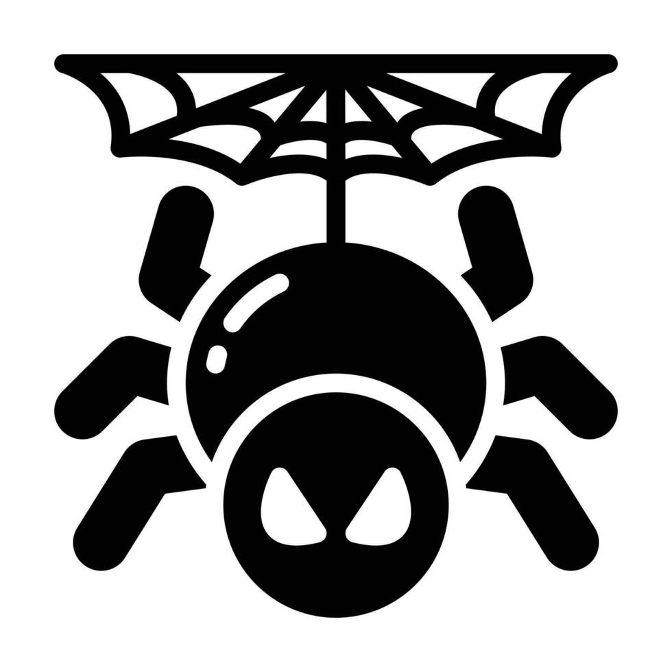 icona del glifo ragno vettore