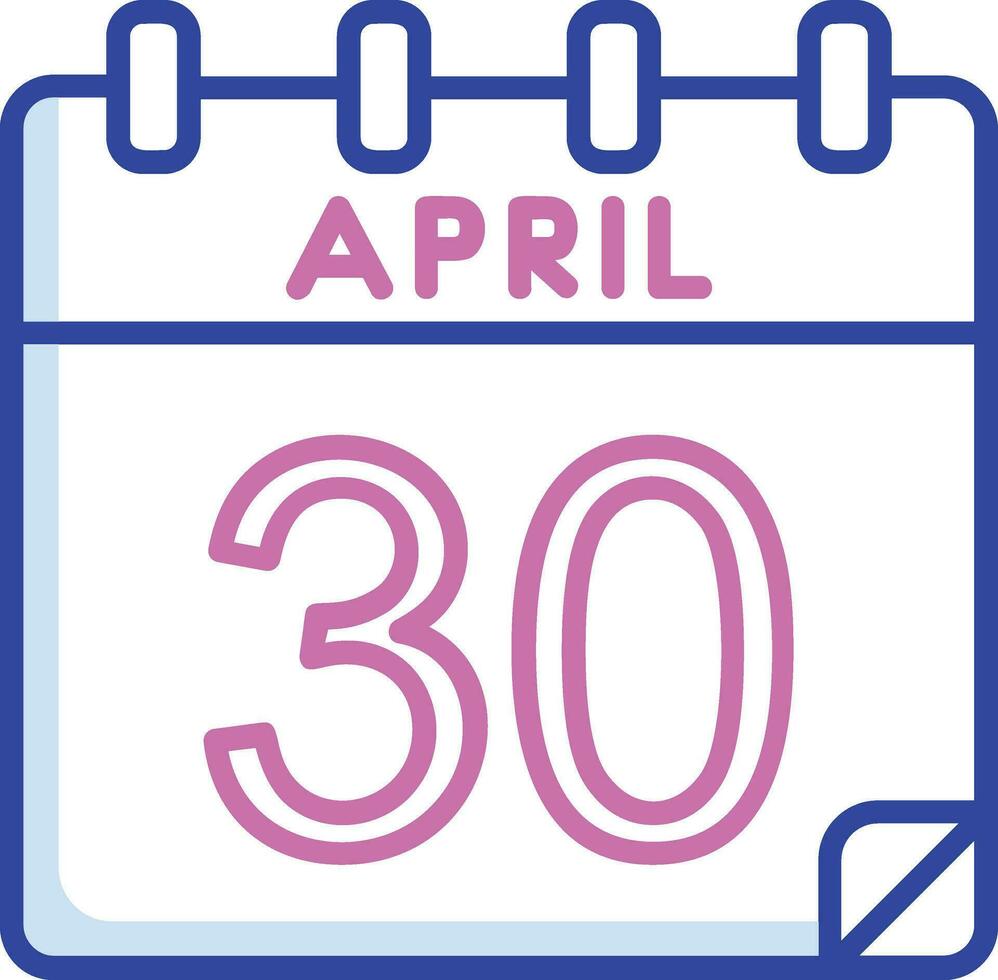 30 aprile vettore icona