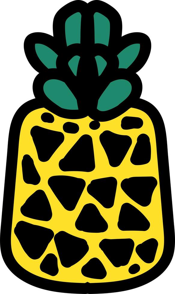 illustrazione vettoriale disegnata a mano di ananas maturo