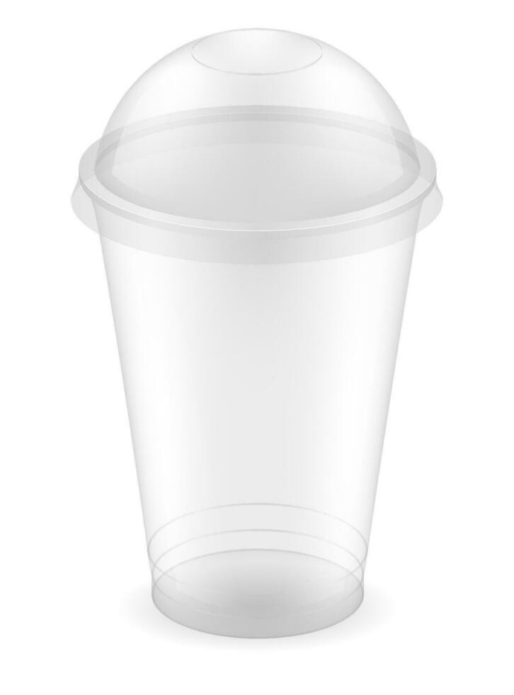 trasparente chiaro monouso plastica tazza vettore illustrazione isolato su bianca sfondo