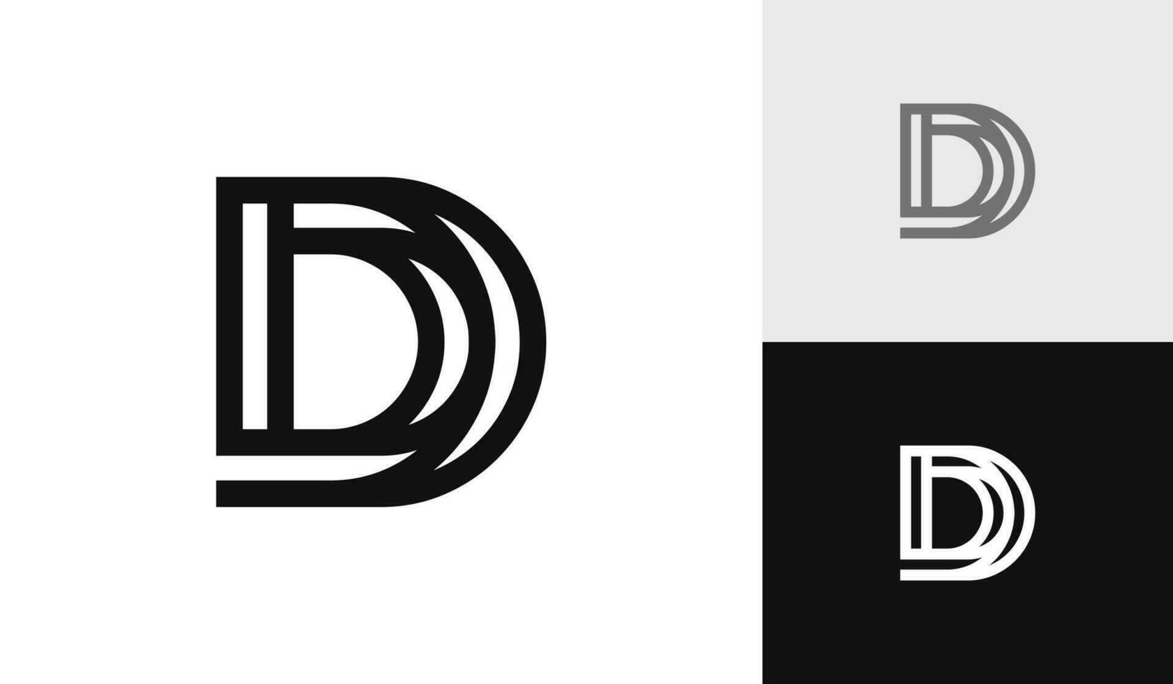 lettera d iniziale monogramma logo design vettore