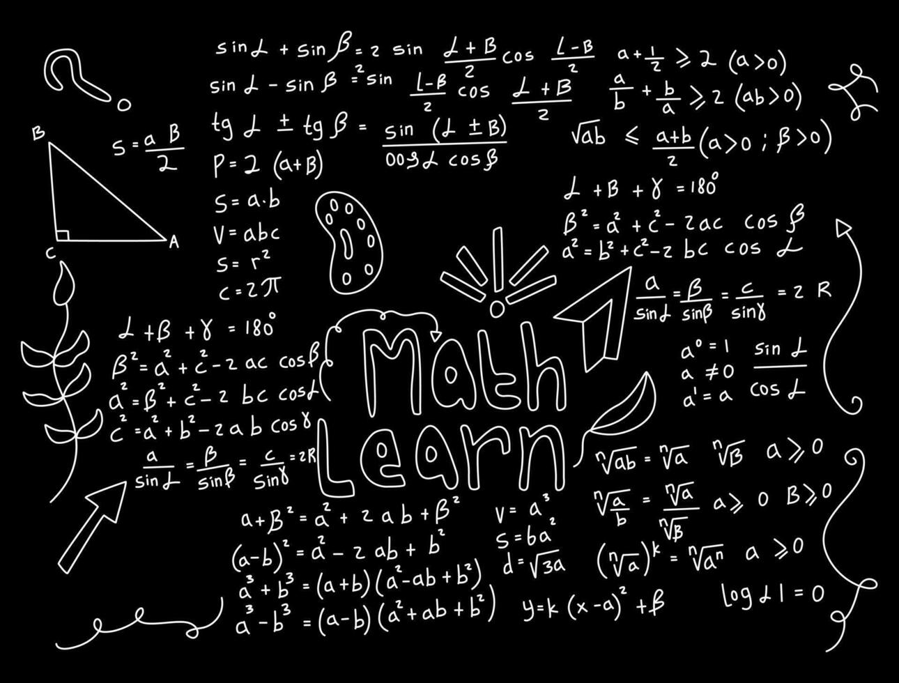 illustrazione realistica del fondo della lavagna di matematica vettore