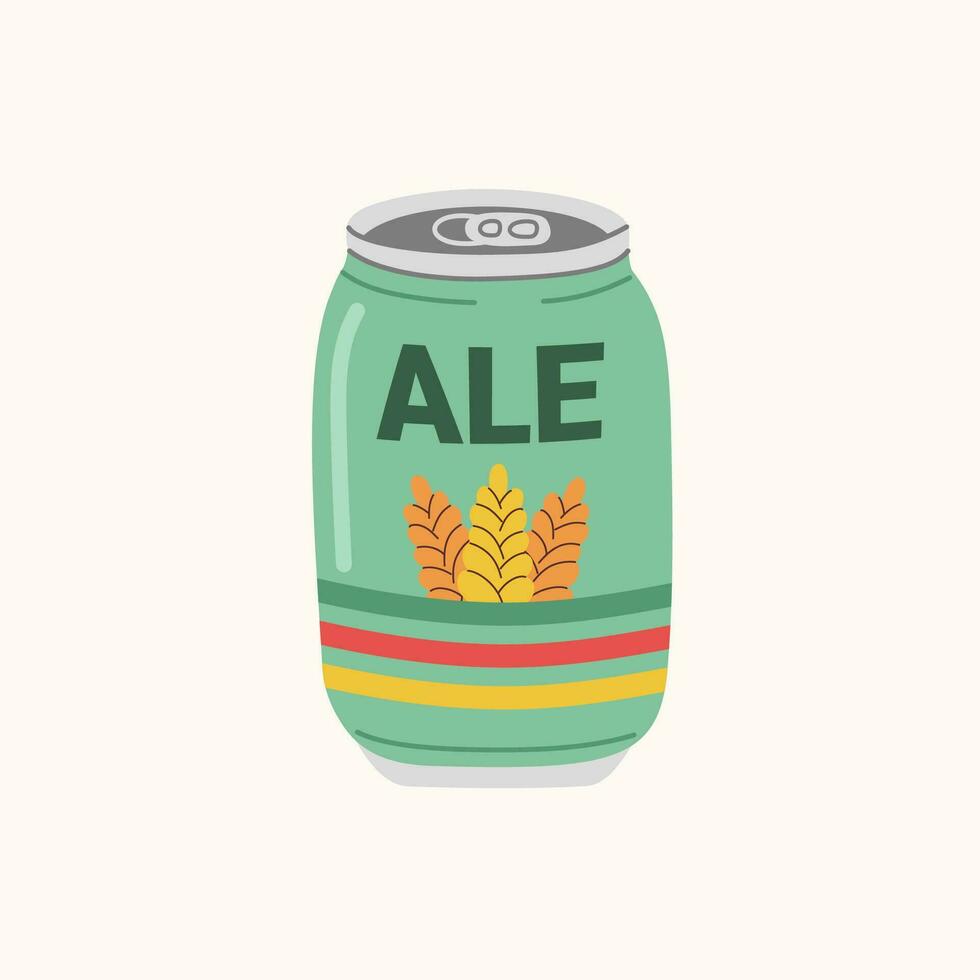 ale, birra nel verde alluminio Potere. poco alcolico freddo bere. design elementi per menù ristorante, sbarra, pub. vettore