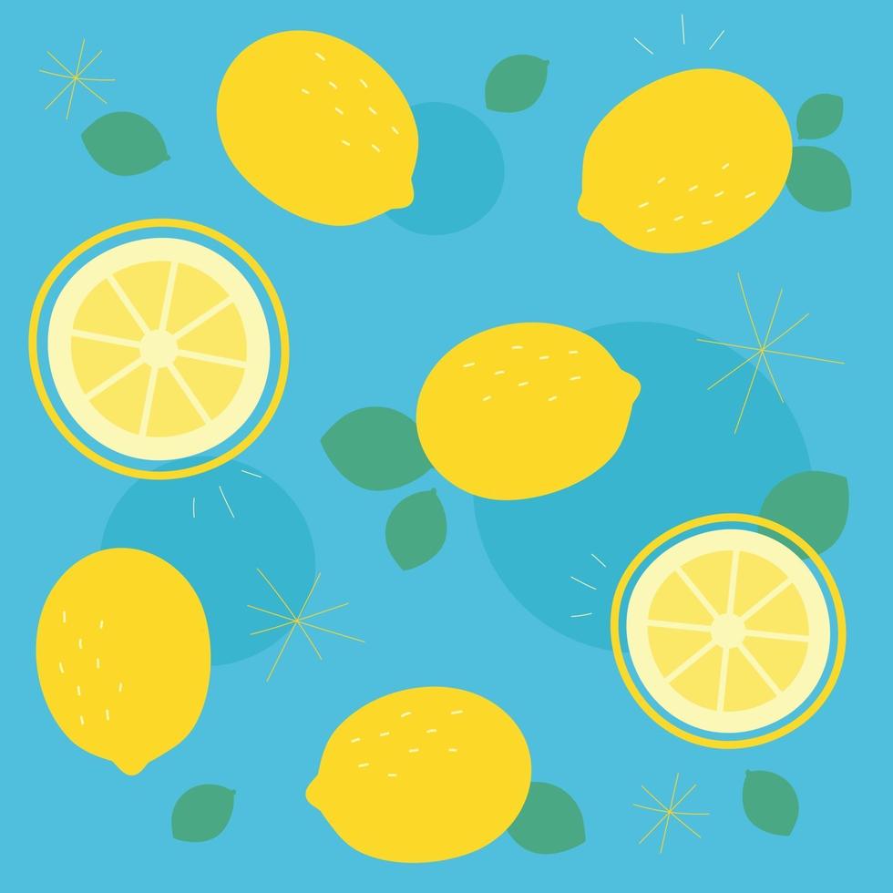 disegno di sfondo con semplici limoni disposti in modo casuale. vettore