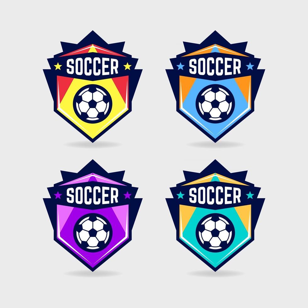 logo di calcio o set di badge per il segno del club di calcio. vettore