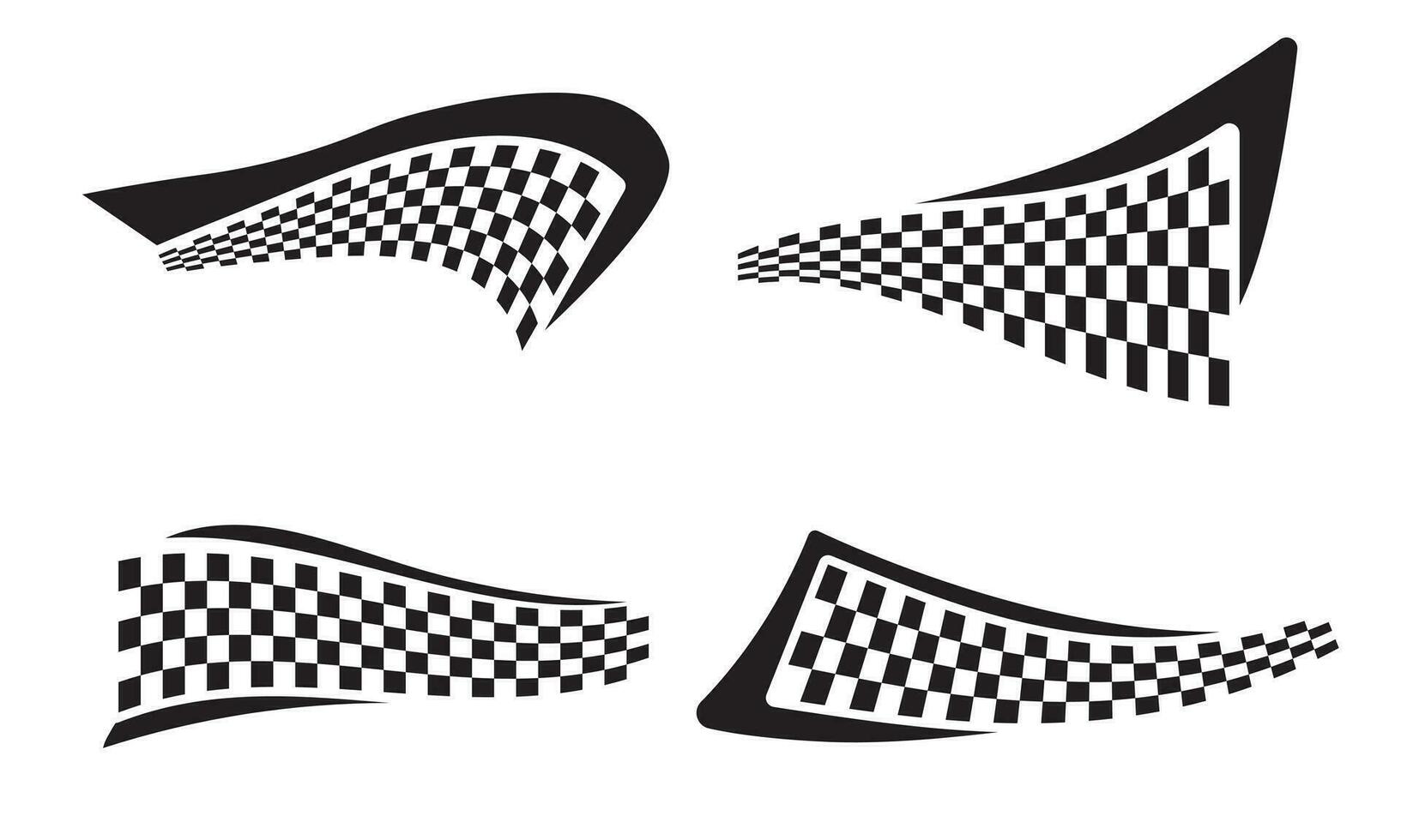 collezione di da corsa stile scacchi bandiera vinile adesivi vettore