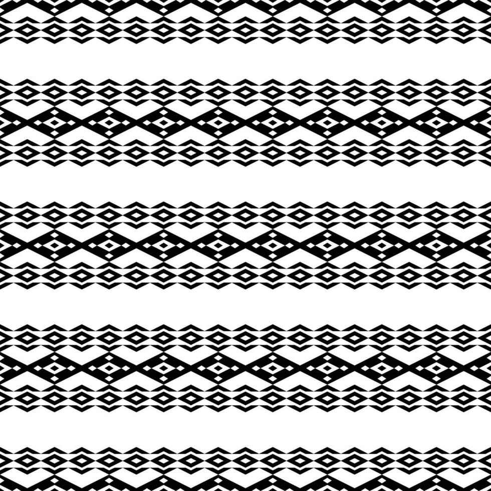 senza soluzione di continuità etnico banda modello nel nero e bianca colori. tribale confine vettore illustrazione con nativo americano stile. design per tessile modello.