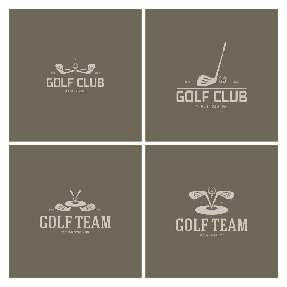 golf palla logo, golf design bastone logo, logo per professionale golf squadra, golf club, torneo, golf memorizzare attività commerciale, golf corso, evento vettore