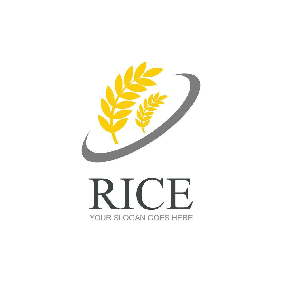 riso o Grano grano agricoltura logo design per il tuo attività commerciale e Prodotto nomi o per tutti il tuo idee vettore