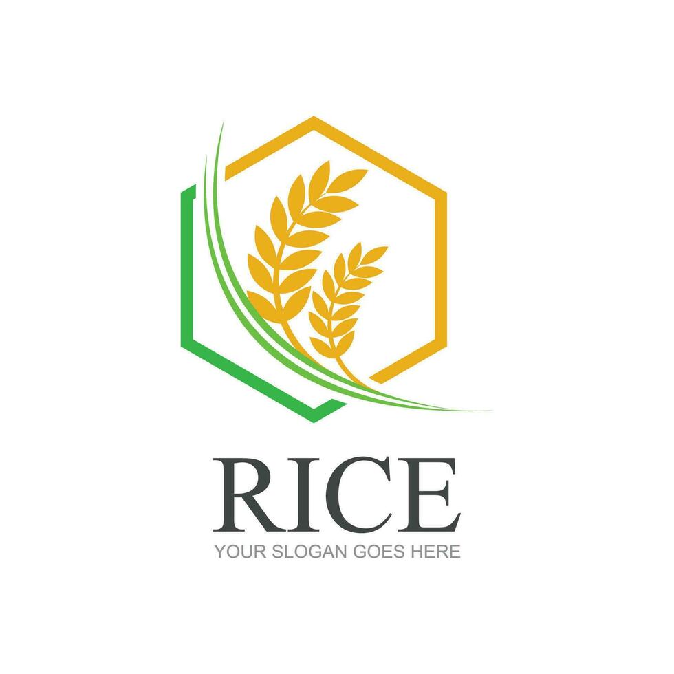 riso o Grano grano agricoltura logo design per il tuo attività commerciale e Prodotto nomi o per tutti il tuo idee vettore