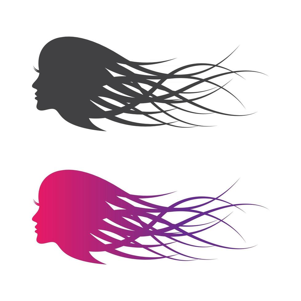 logo del salone e dei capelli di bellezza vettore