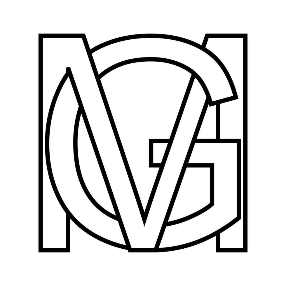 logo cartello mg gm, icona Doppio lettere logotipo m g vettore