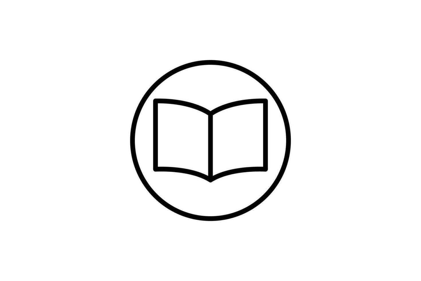 Aperto libro icona. icona relazionato per ricerca o conoscenza. icona adatto per ragnatela luogo disegno, app, utente interfacce, stampabile eccetera. linea icona stile. semplice vettore design modificabile