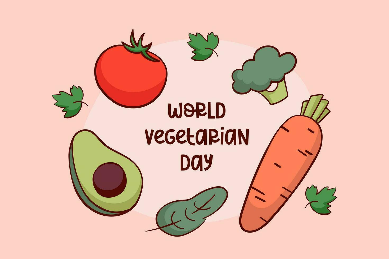 mondo vegetariano giorno. salutare verdure vettore
