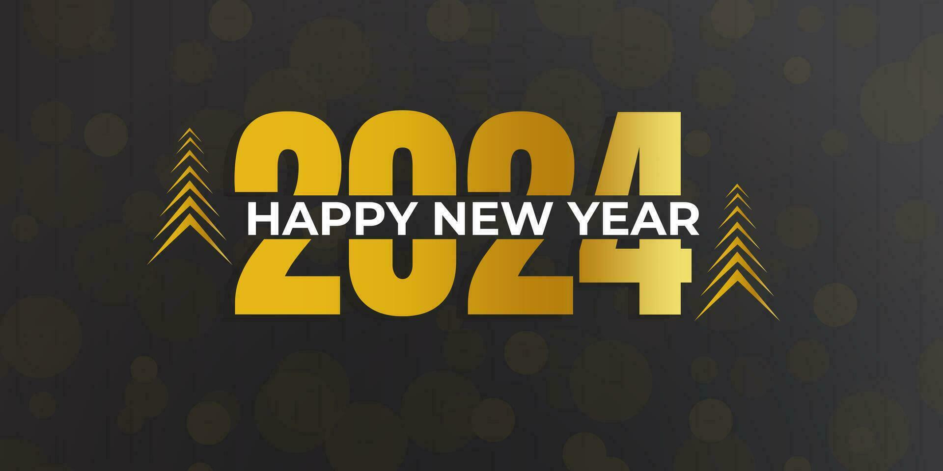 2024 nuovo anno astratto brillante colore oro onda design elemento, lusso nuovo anno sfondo, nuovo anno saluti carta vettore