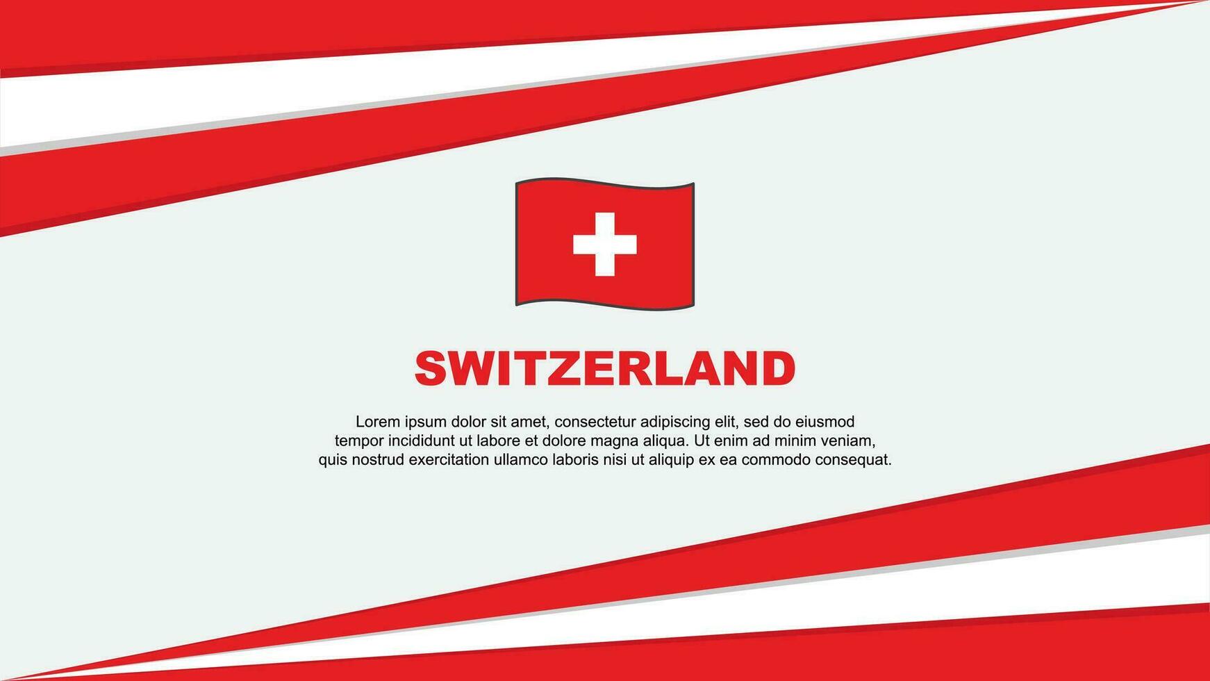 Svizzera bandiera astratto sfondo design modello. Svizzera indipendenza giorno bandiera cartone animato vettore illustrazione. Svizzera design