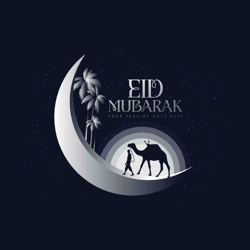 eid mubarak logo vettore