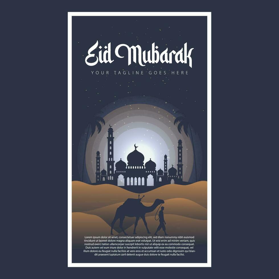 eid mubarak logo vettore