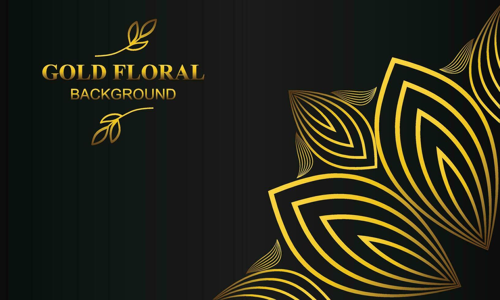 bellissimo oro floreale sfondo con floreale, fiore e foglia ornamento vettore