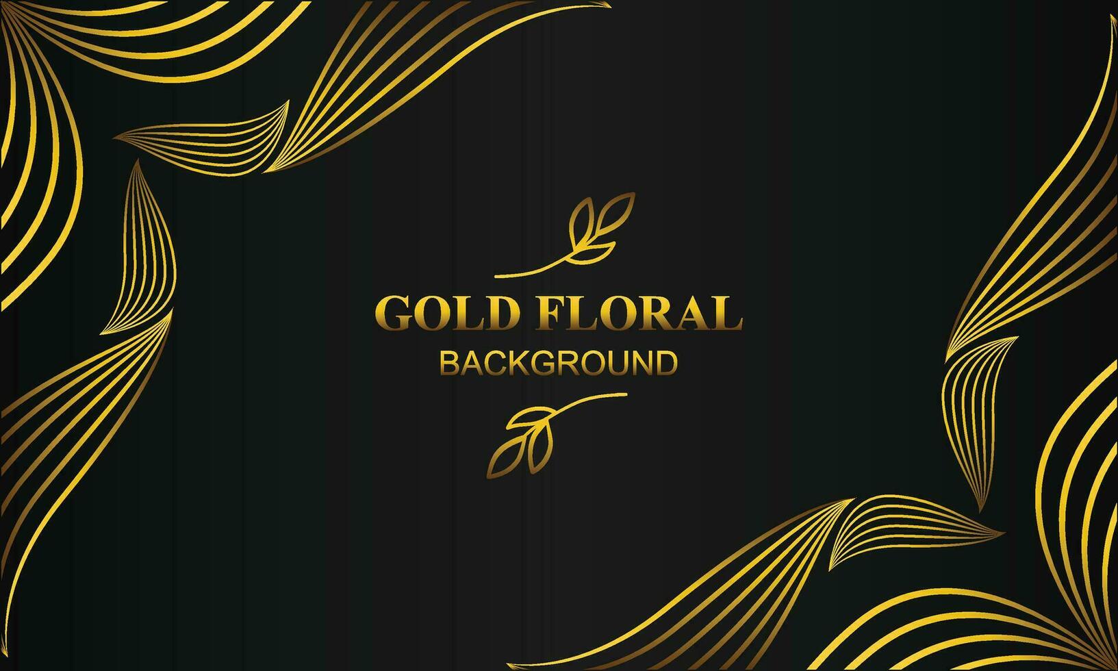 bellissimo oro floreale sfondo con floreale, fiore e foglia ornamento vettore