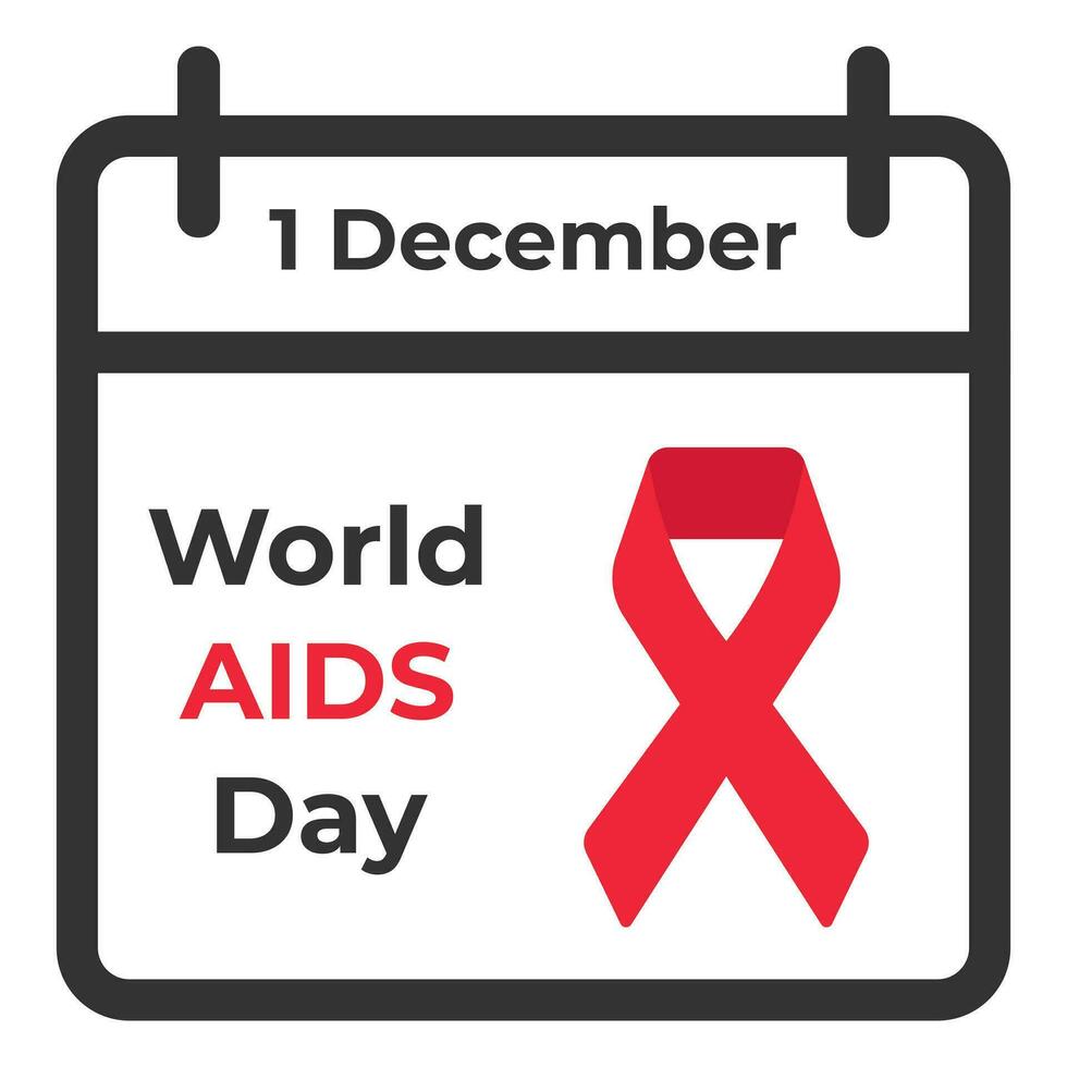 mondo AIDS giorno. calendario giorno concetto vettore