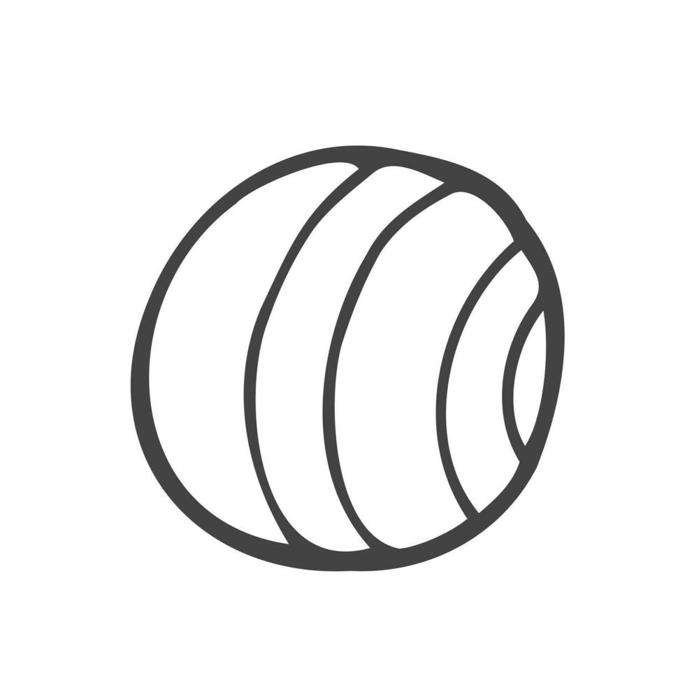 pallina da tennis doodle disegnato a mano. attrezzatura da tennis vettoriale. schema. vettore