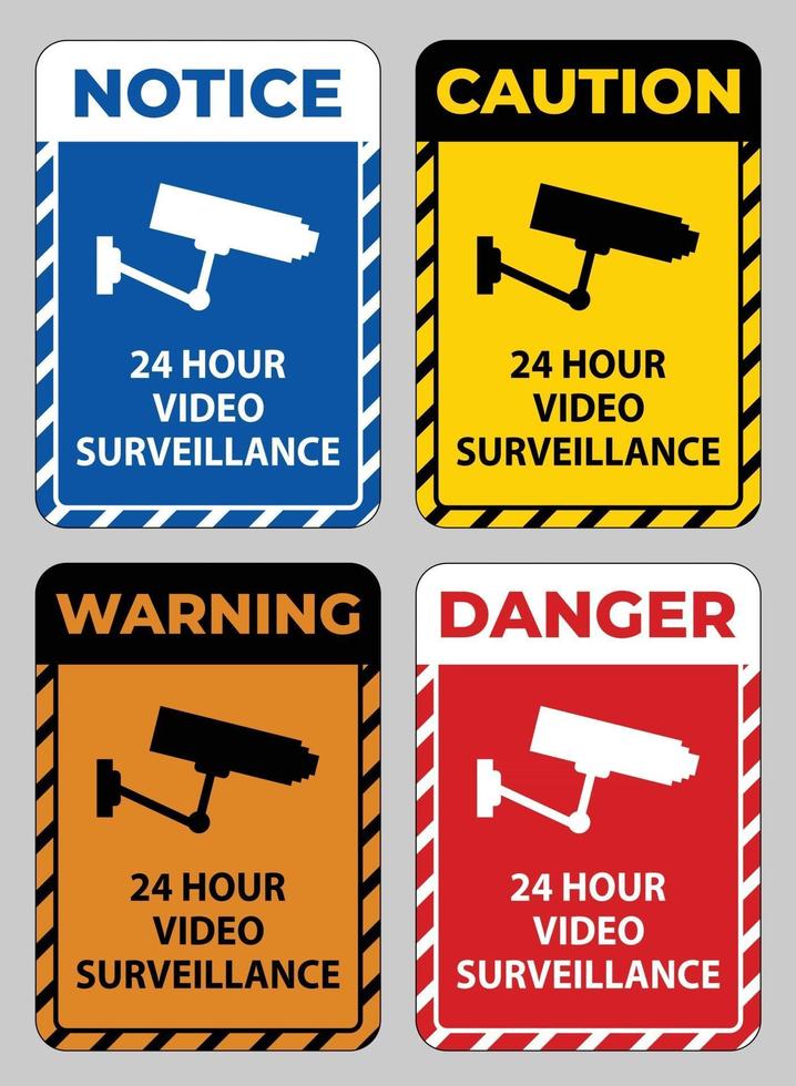 cctv 24 ore di video sorveglianza segno vettore