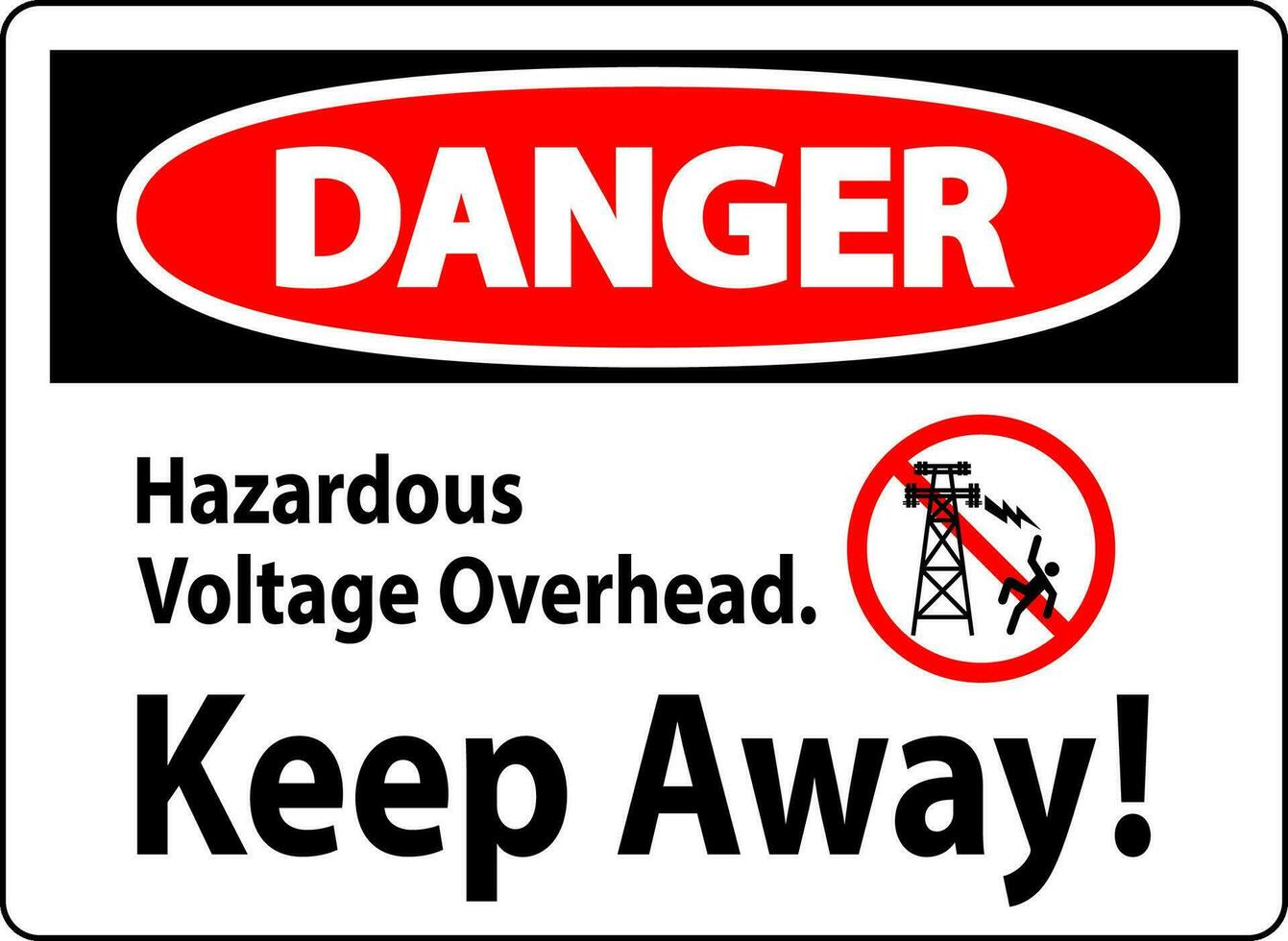 Pericolo cartello pericoloso voltaggio alto - mantenere lontano vettore