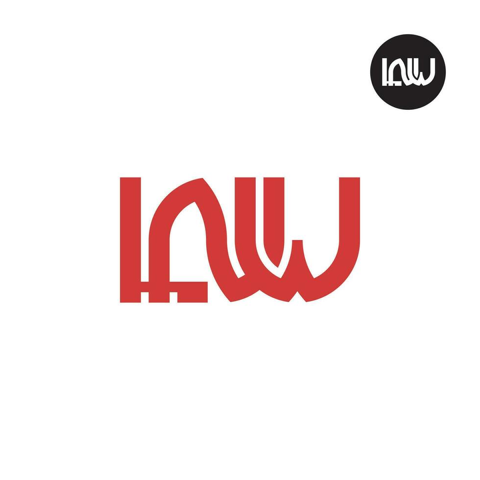 lettera lnw monogramma logo design semplice vettore