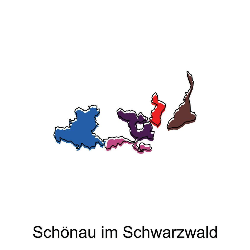 Schonau sono schwarzwald città carta geografica illustrazione. semplificato carta geografica di Germania nazione vettore design modello