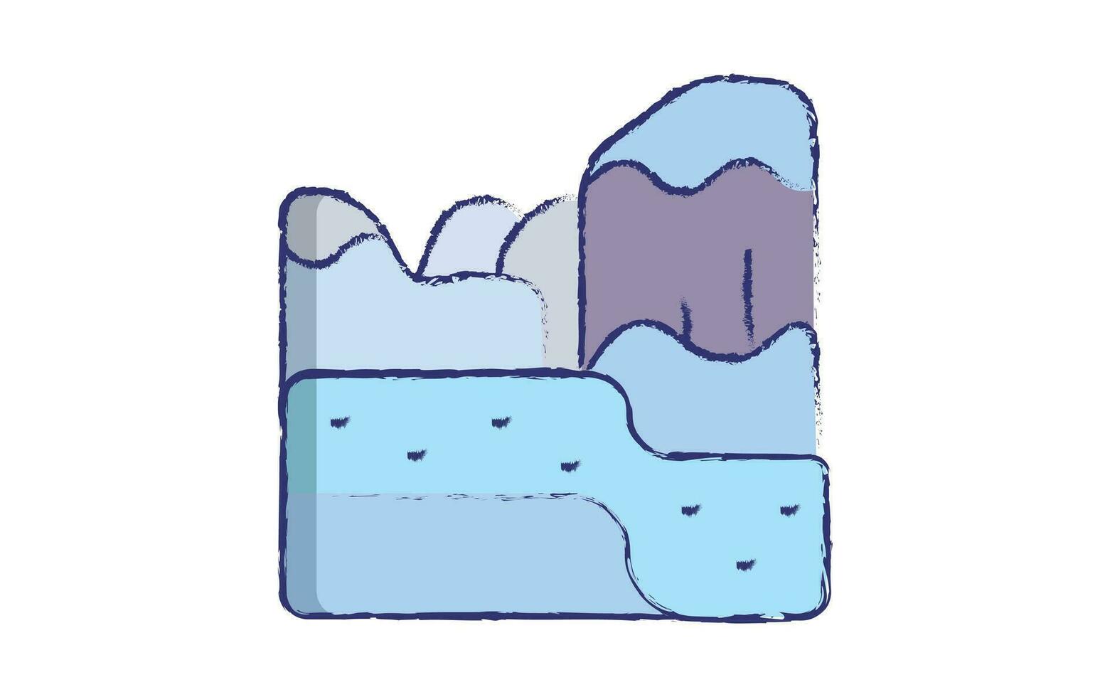 neve montagna mano disegnato illustrazione vettore