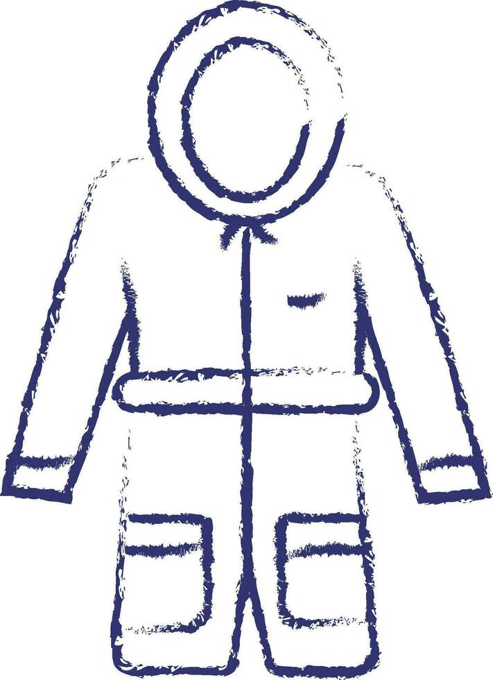 inverno giacca mano disegnato illustrazione vettore