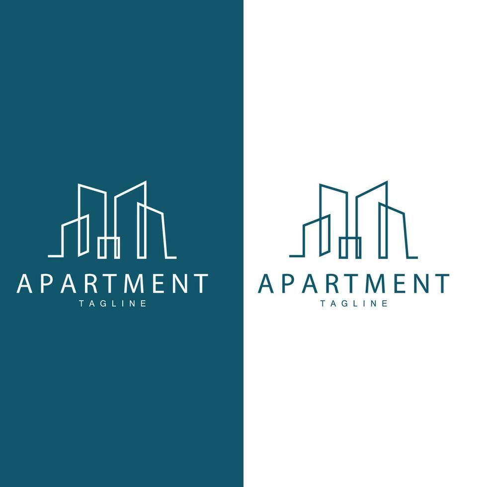 appartamento edificio logo, moderno design stile linea vettore simbolo illustrazione modello