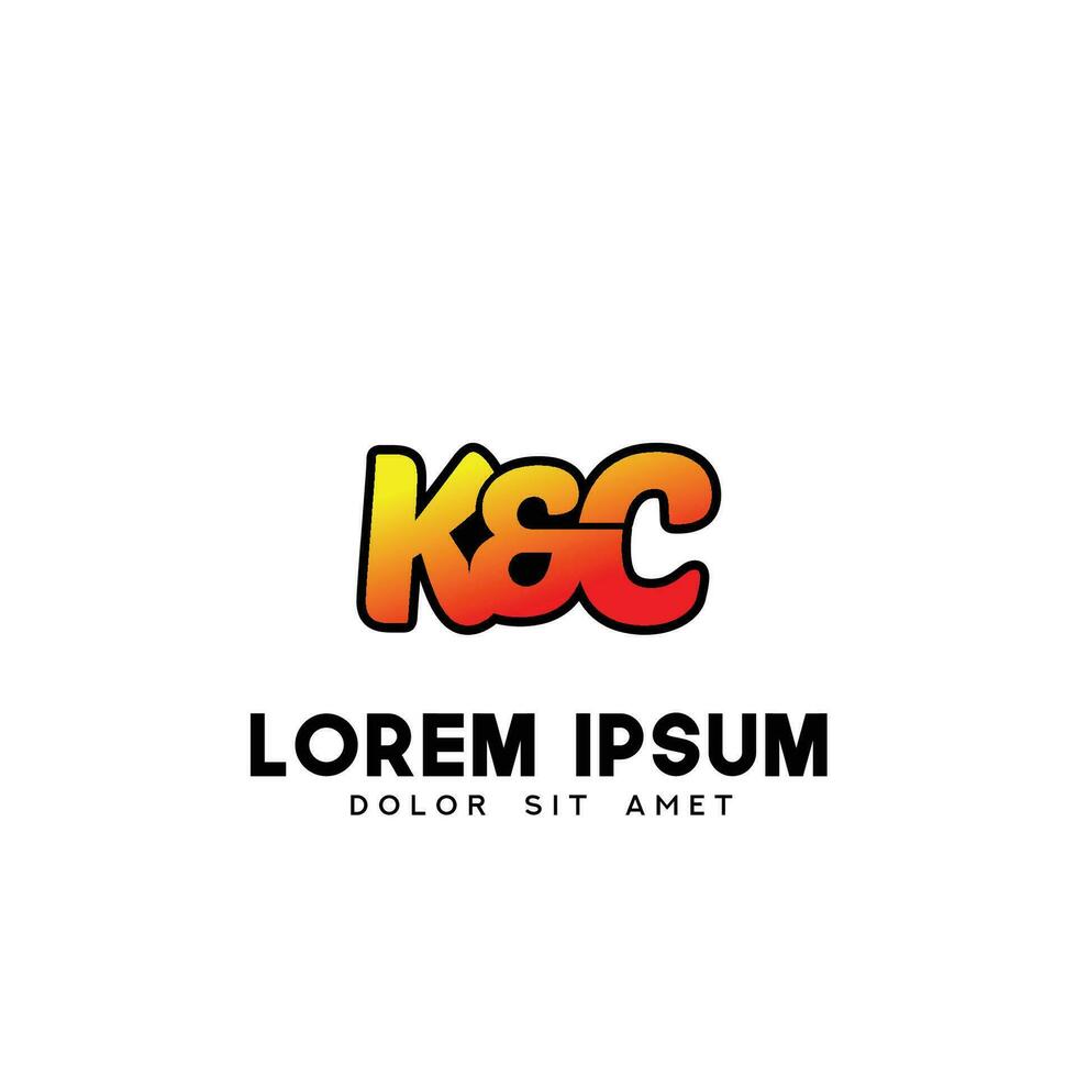 vettore di progettazione del logo iniziale kc