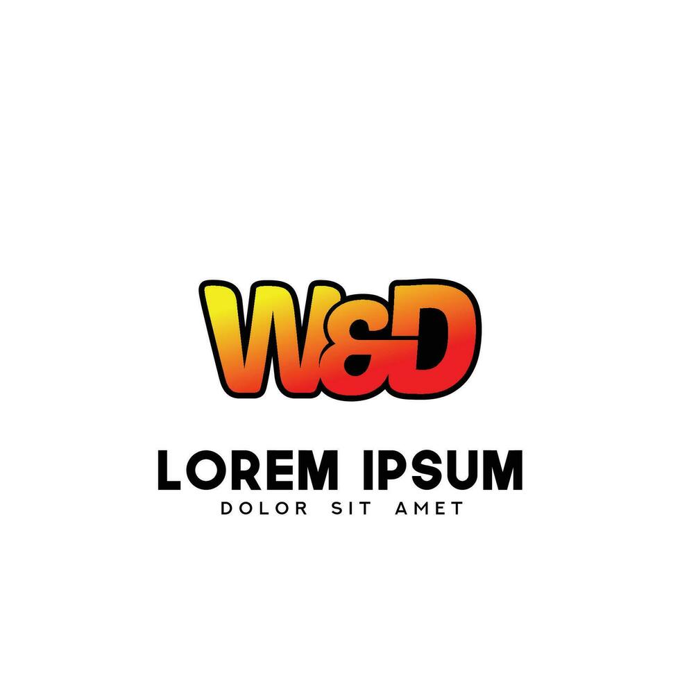 wd iniziale logo design vettore