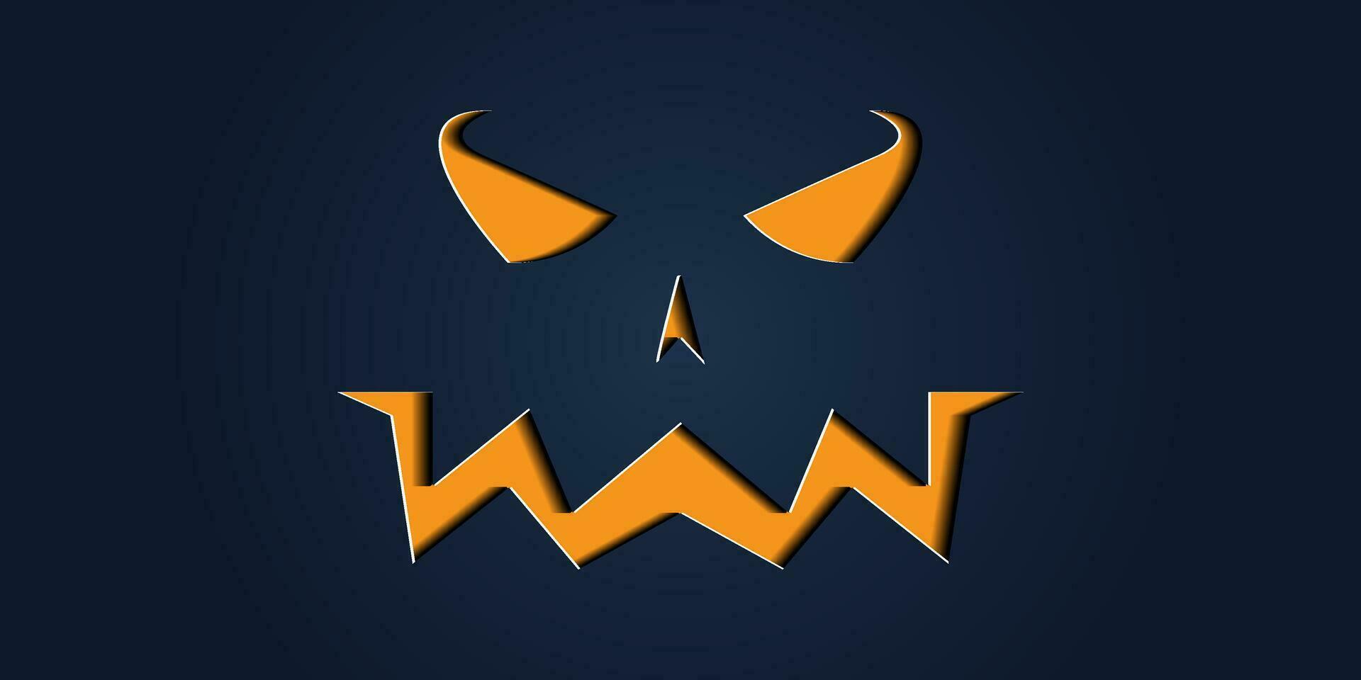 semplice Halloween zucca espressioni nel carta tagliare stile per manifesto o opuscolo. vettore