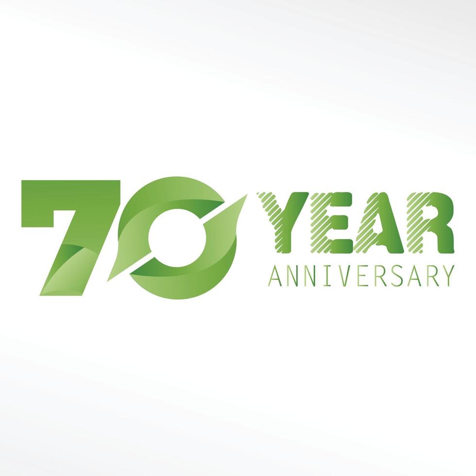 70 anni anniversario logo disegno vettoriale illustrazione colore bianco