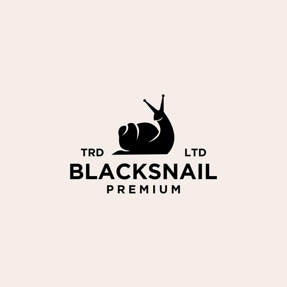 design del logo vettoriale di lumaca nera premium