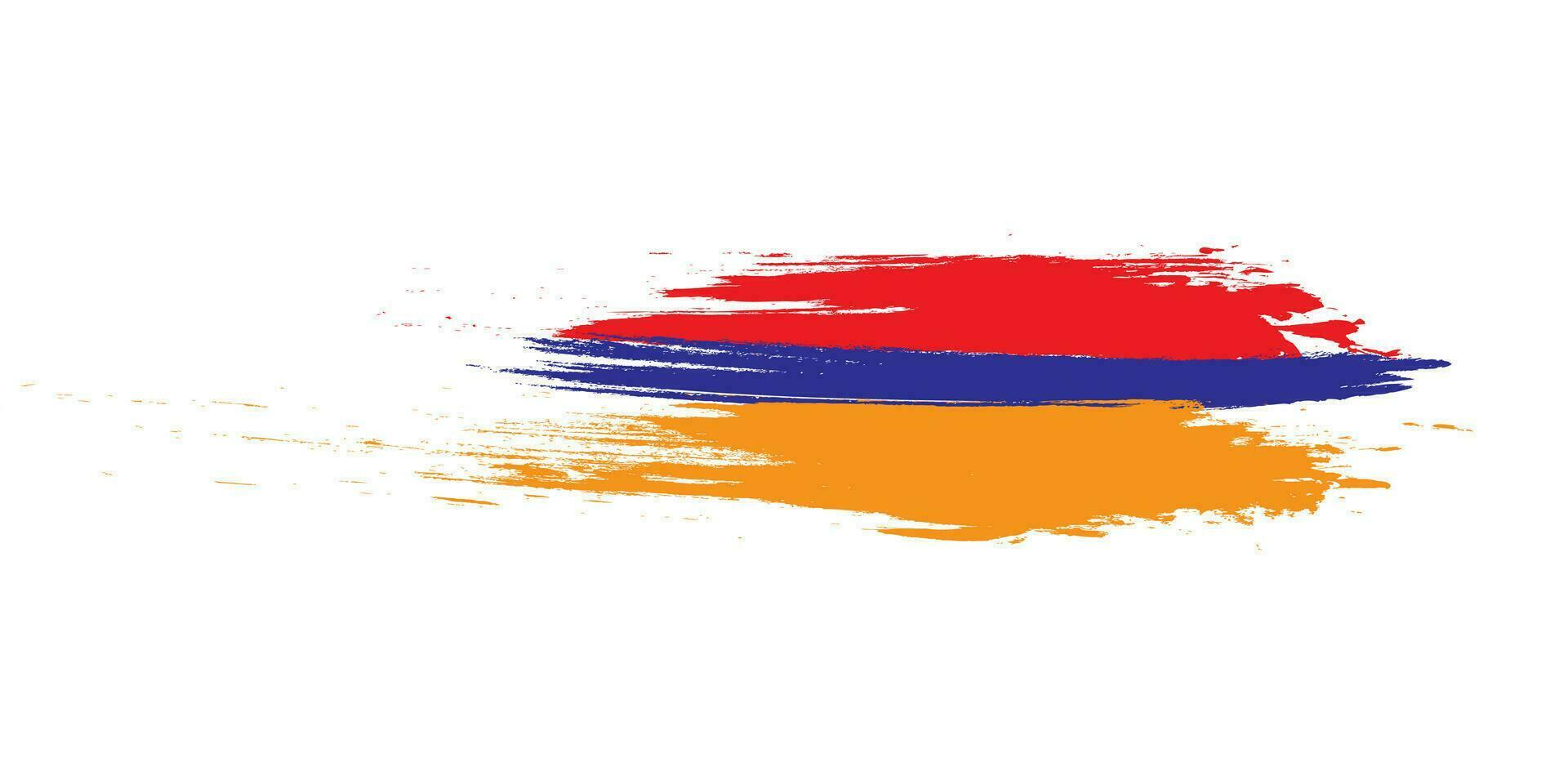 Armenia bandiera con spazzola concetto. contento Armenia indipendenza giorno. bandiera di Armenia nel grunge stile vettore