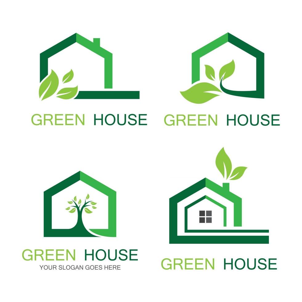 immagini del logo della casa eco vettore